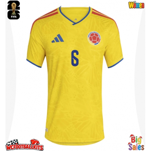 Colombia Richard Rios #6 Replica Home Stadium Shirt for Women World Cup 2026 Short Sleeve